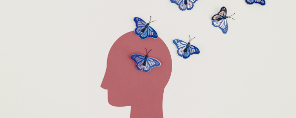 person with butterflies