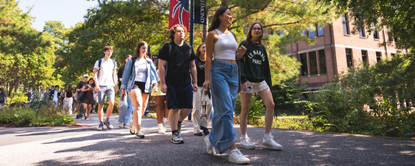 Students walking to class