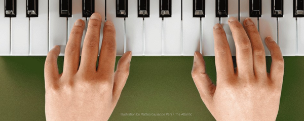 person playing a piano