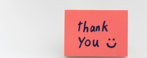 thank you on a post-it note