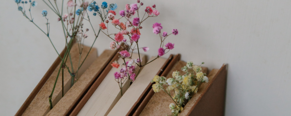 Flowers and books